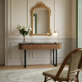 Console bois plateau marbre noir | Manguier Kfir