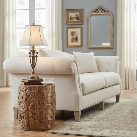 Mesa auxiliar tallada | Mango Marudai