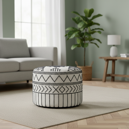 Puf tribal de 45 cm de alto | Oferta Acacia M&amp;M