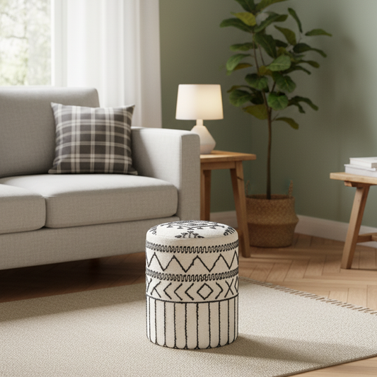 Puf tribal de 55 cm de alto | Oferta Acacia M&amp;M