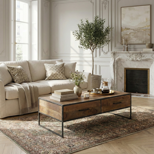 Mesa de centro com 2 gavetas | Mango Estocolmo