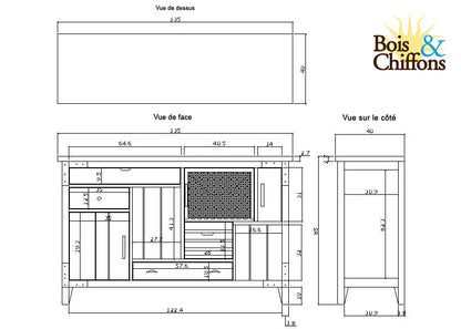 Buffet 3 portes 4 tiroirs | Manguier Farm II
