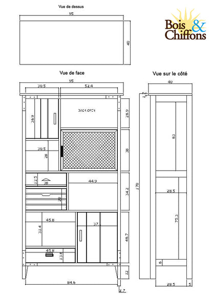 Bibliothèque à tiroirs | Manguier Farm II