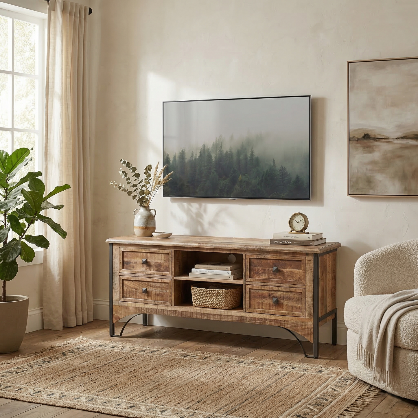 Meuble TV 4 tiroirs | Manguier Pondicherry