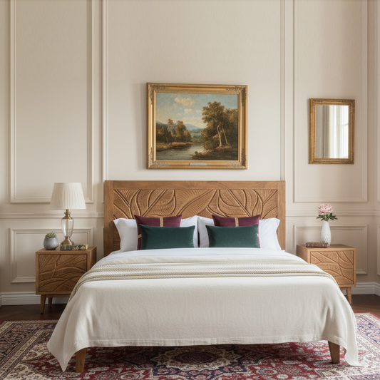 Lit sculpté 160 cm | Manguier Floria