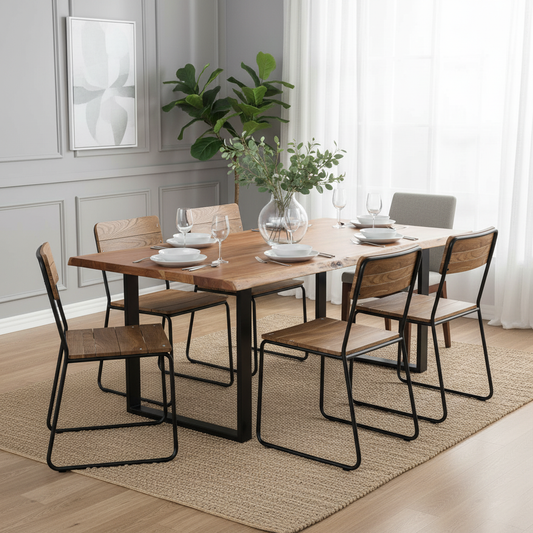 Table de repas rectangulaire 200 cm | Acacia Black
