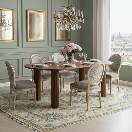 Table de repas ovale 3/4 pieds | Acacia Arad