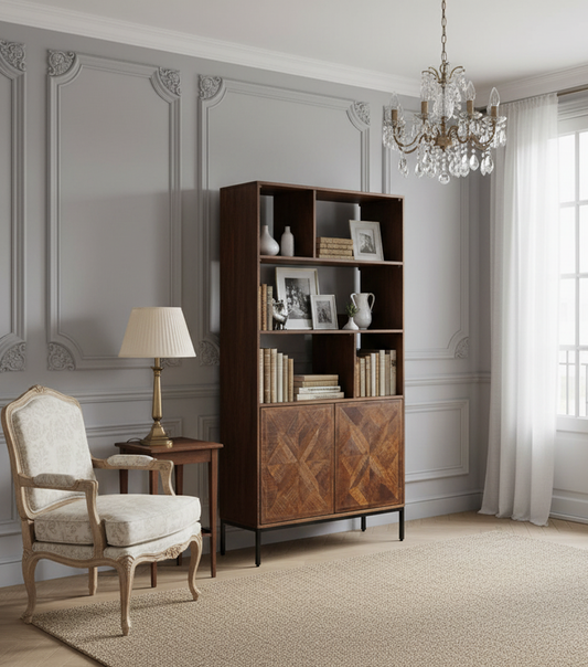 Bibliothèque 2 portes 6 niches | Manguier Kama