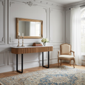 Console 2 tiroirs plateau marbre blanc | Manguier Kfir II
