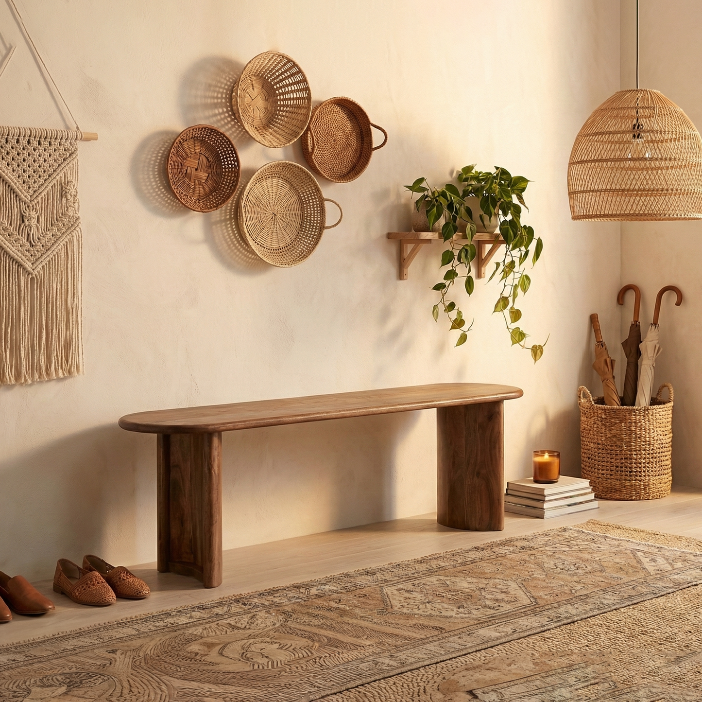 Banc arrondi bois massif | Acacia Ellipse