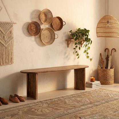 Banc arrondi bois massif | Acacia Ellipse