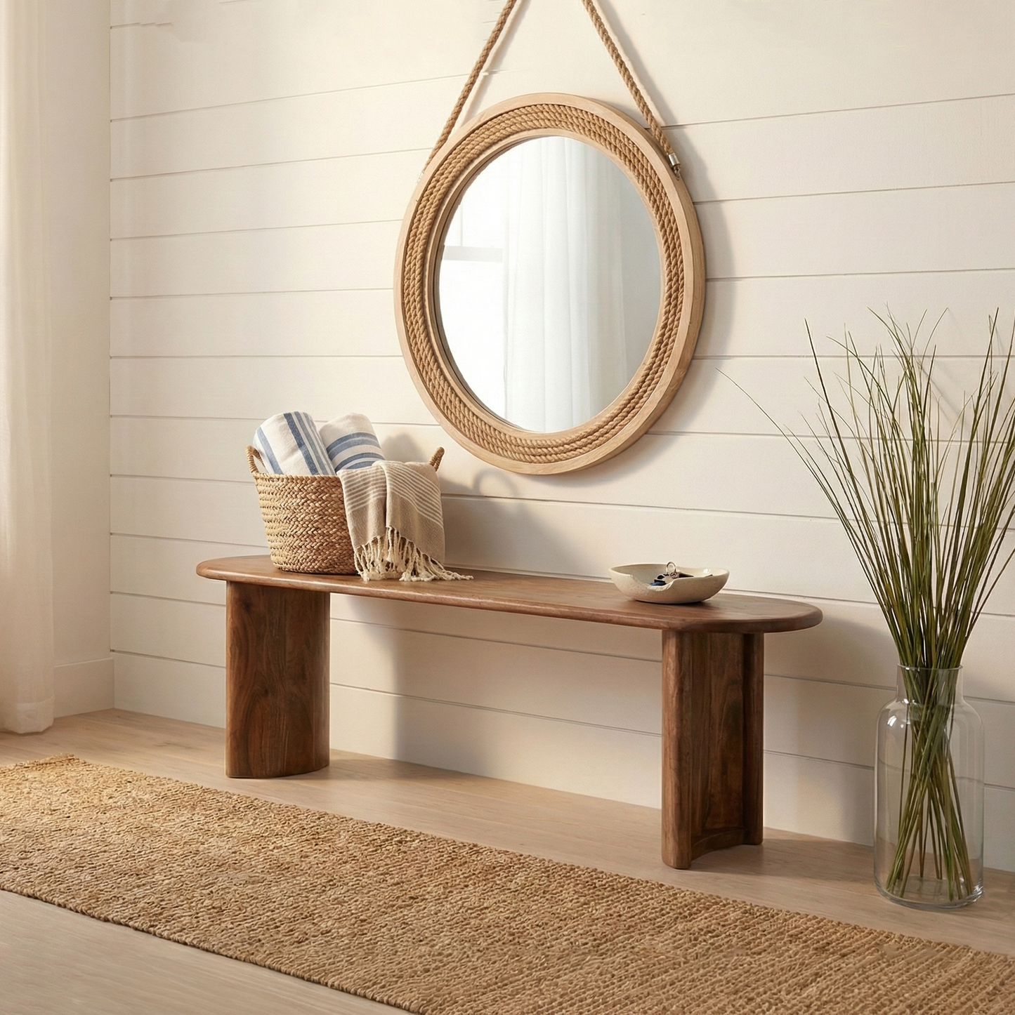 Banc arrondi bois massif | Acacia Ellipse