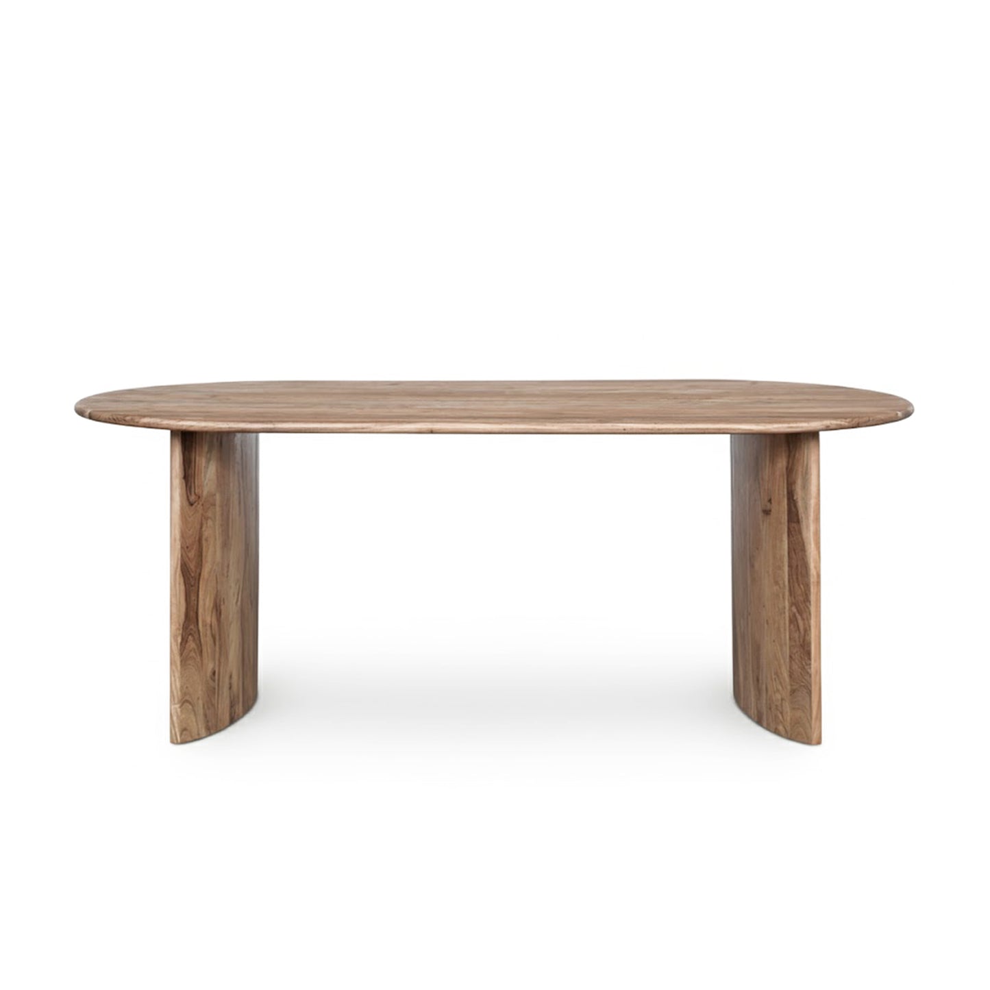 Table à manger bord arrondi | Acacia Ellipse Naturel