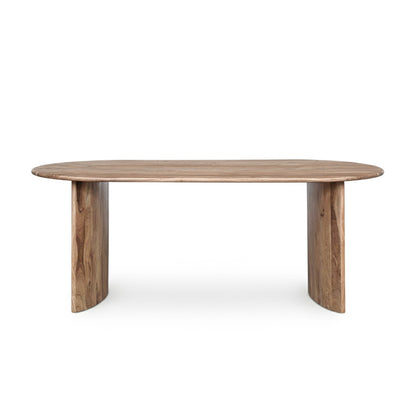 Table à manger bord arrondi | Acacia Ellipse Naturel