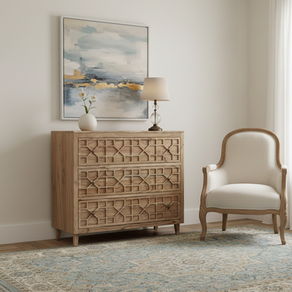 Cômoda com 3 gavetas | Acacia Punjab-II