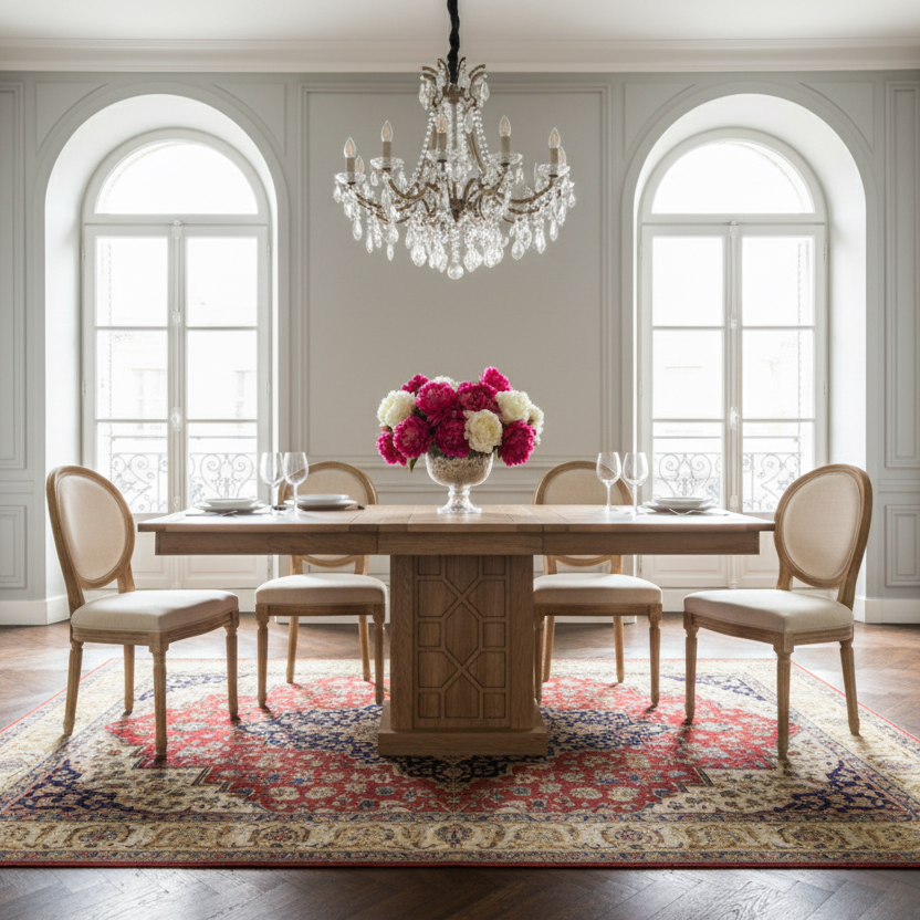 Mesa de jantar quadrada 130 cm com extensão | Acacia Punjab-II