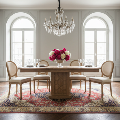 Mesa de jantar quadrada 130 cm com extensão | Acacia Punjab-II