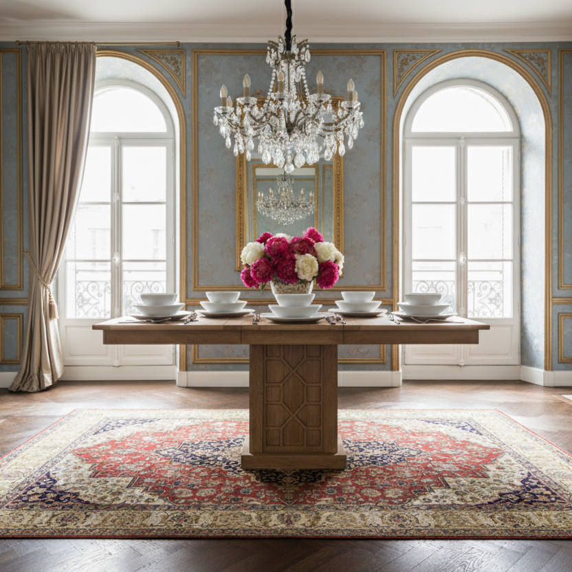 Mesa de jantar quadrada 130 cm com extensão | Acacia Punjab-II