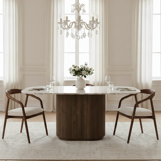 Table a manger plateau marbre 170x130 | Manguier Kfir III