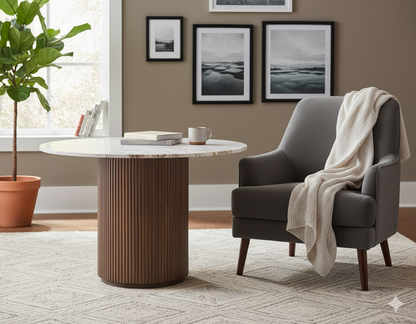 Table a manger ronde plateau marbre | Manguier Kfir II