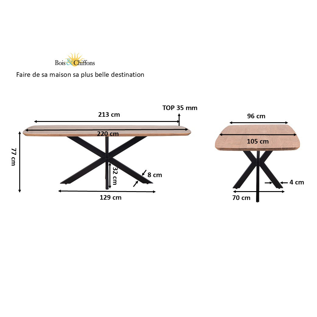 Table à manger ovale 220x105  | Omer