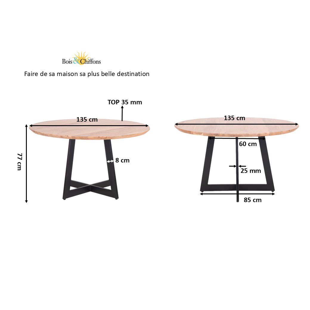 Table à manger ronde 135 cm  | Omer