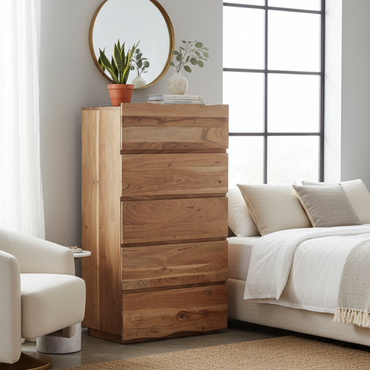 Cômoda alta Bunting com 5 gavetas