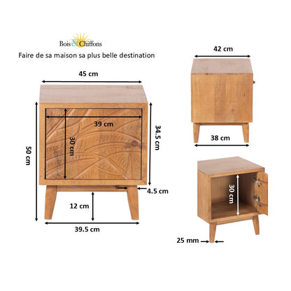 Chevet gauche sculpté | Manguier Floria II