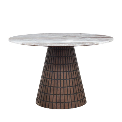 Table ronde 120x120 plateau marbre | Manguier Milan