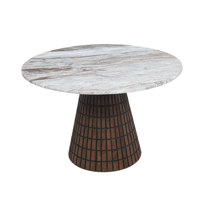 Table ronde 120x120 plateau marbre | Manguier Milan