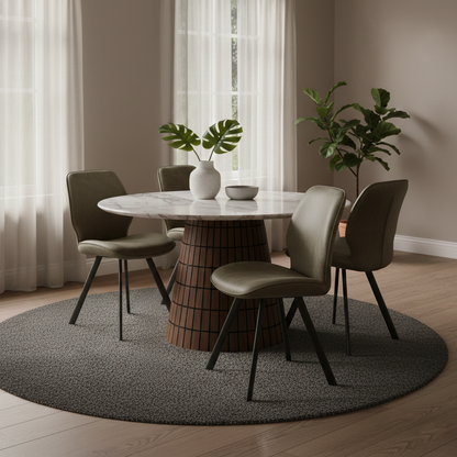 Table ronde 120x120 plateau marbre | Manguier Milan