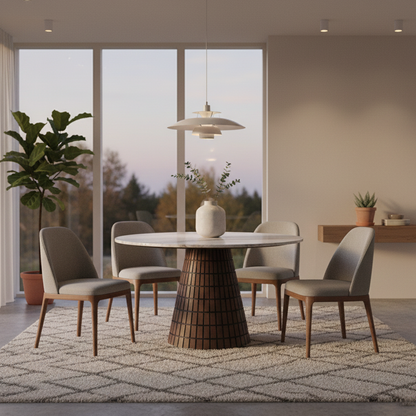 Table ronde 120x120 plateau marbre | Manguier Milan