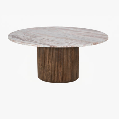 Table basse ronde plateau marbre | Manguier Kfir III