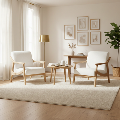 Fauteuil tissu bouclette blanc | Jade