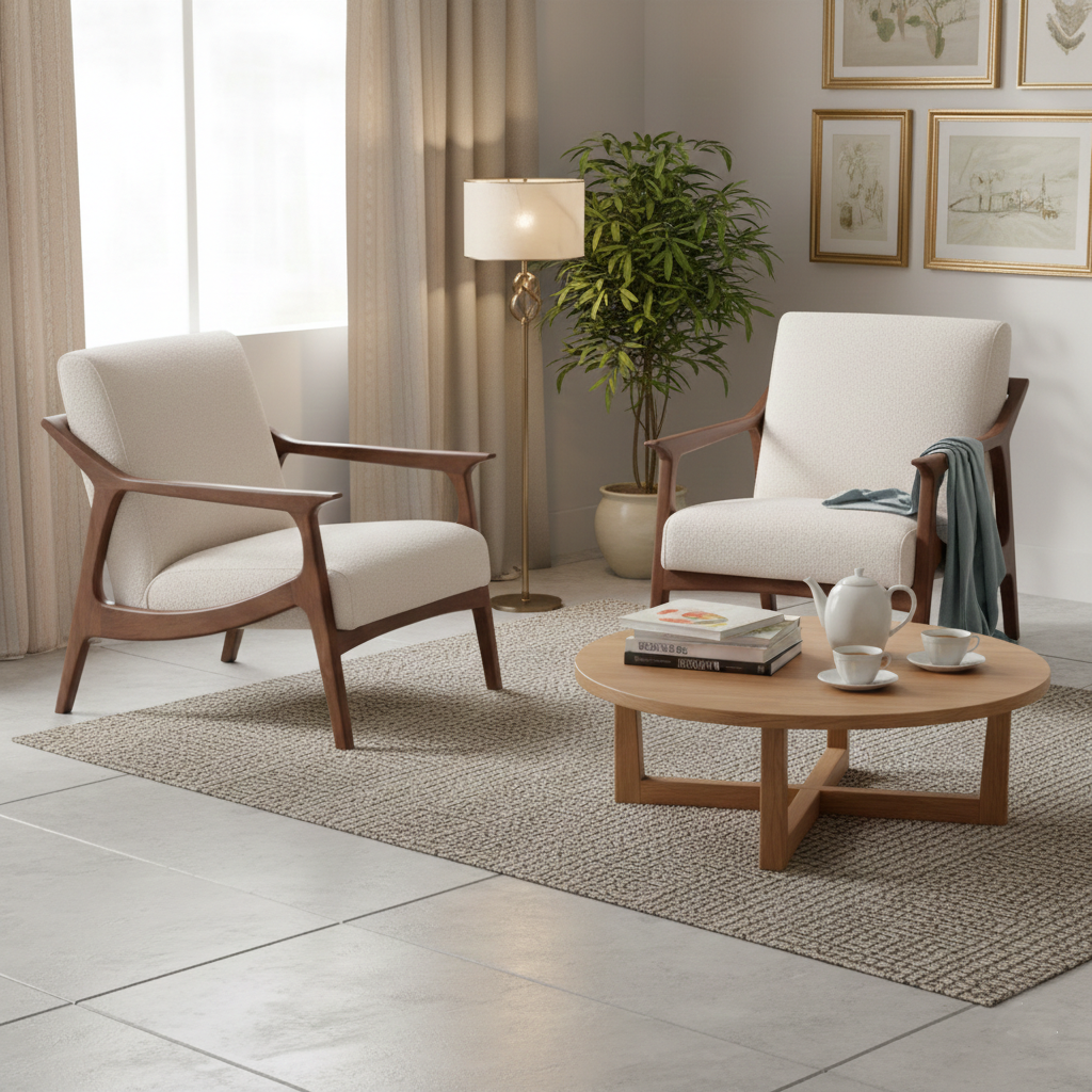 Fauteuil tissu bouclette gris | Jade