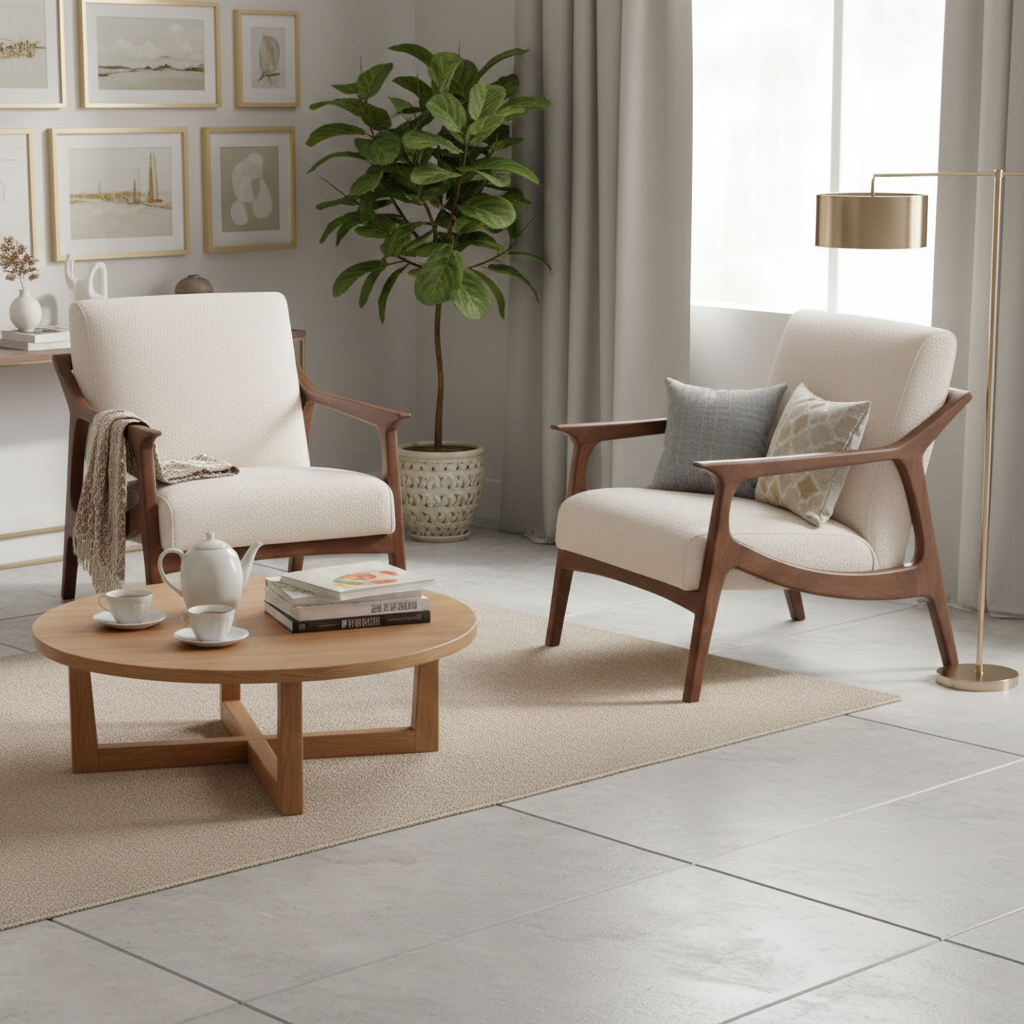 Fauteuil tissu bouclette gris | Jade