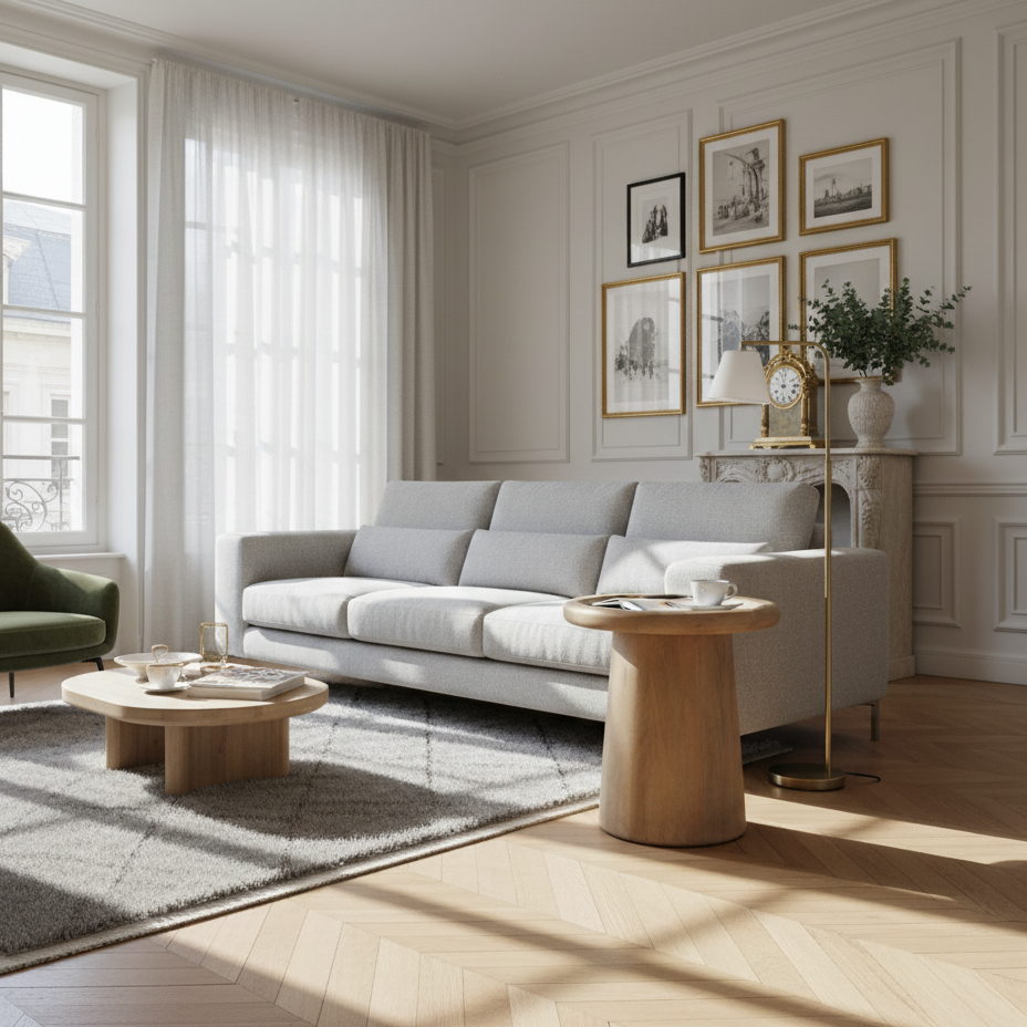 Table d'appoint plateau marbre | Manguier Hurmon