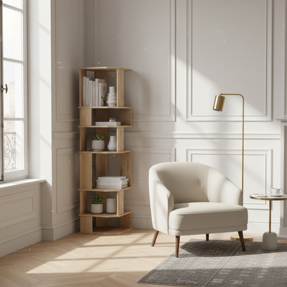 Bibliothèque Destructuree Naturelle | Bois de manguier | Aranya