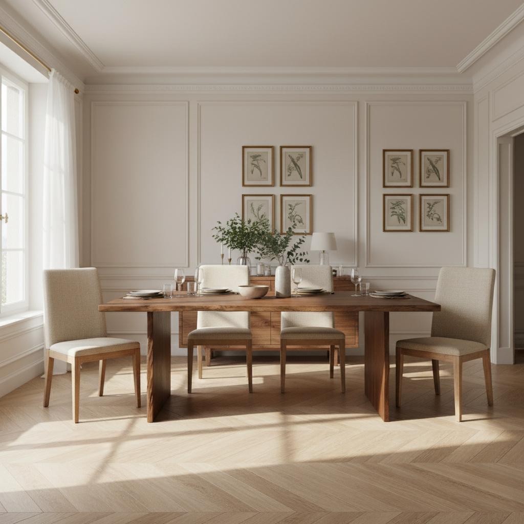 Table de repas a bord naturel | Acacia Sansur