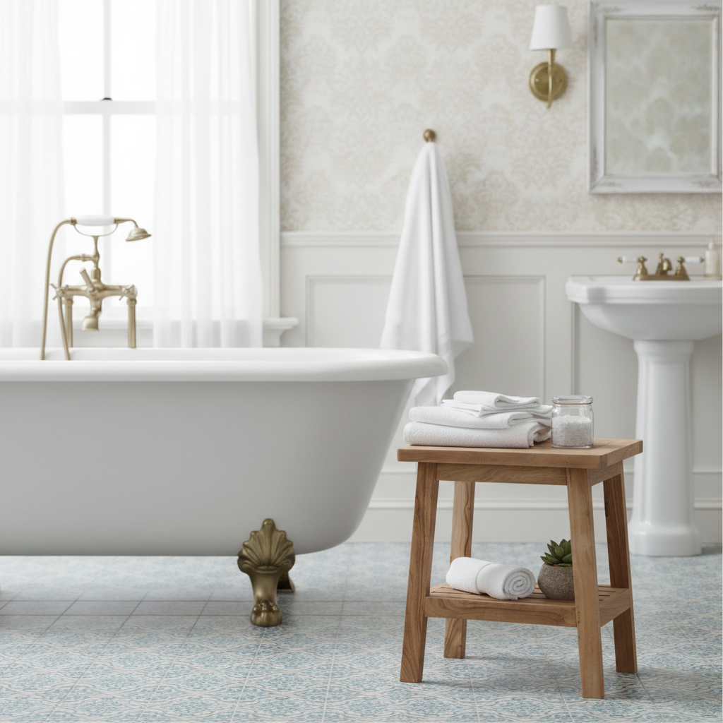 Tabouret avec etagere | Acacia Terra