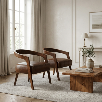 Fauteuil en cuir maroon - Matador II
