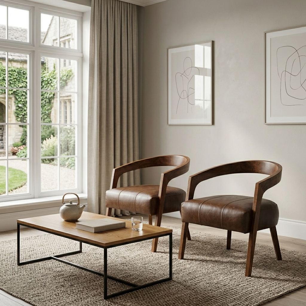 Fauteuil en cuir maroon - Matador II