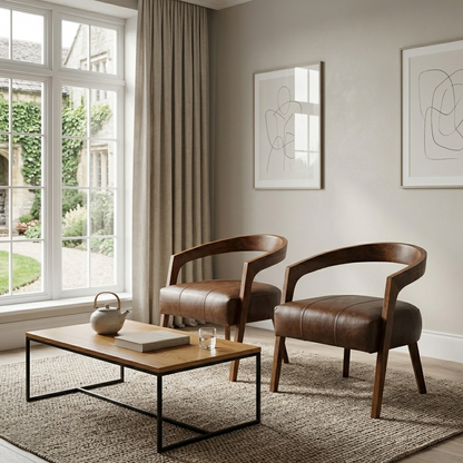 Fauteuil en cuir maroon - Matador II