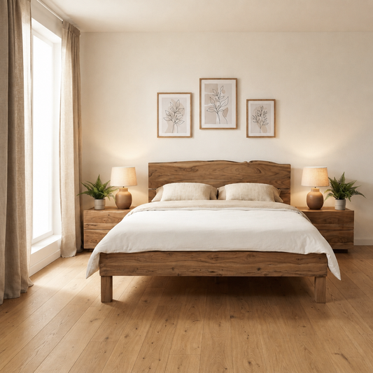 Cama de madera maciza de acacia de 180x200 – Bunting
