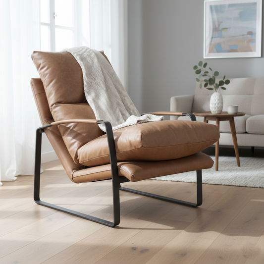 Damo Fauteuil Beige | Cuir
