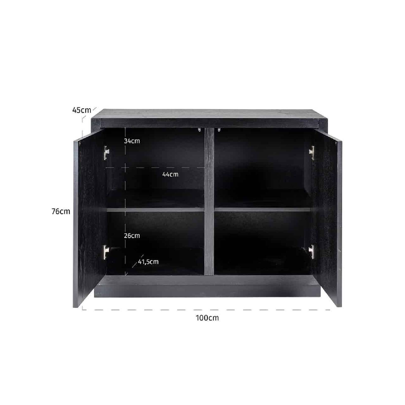 Dressoir chêneura 2-deuren (noir)