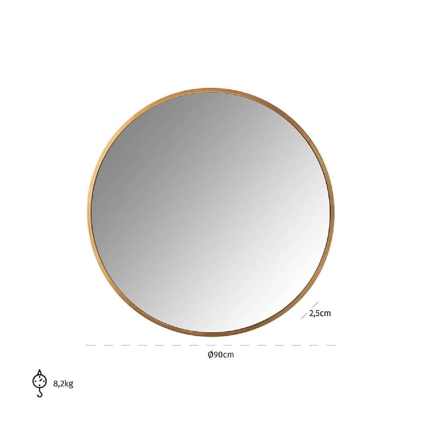 Miroir Maesa Or 90Ø (or)
