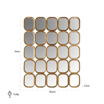 Miroir Marila met 25 Miroirs (or)