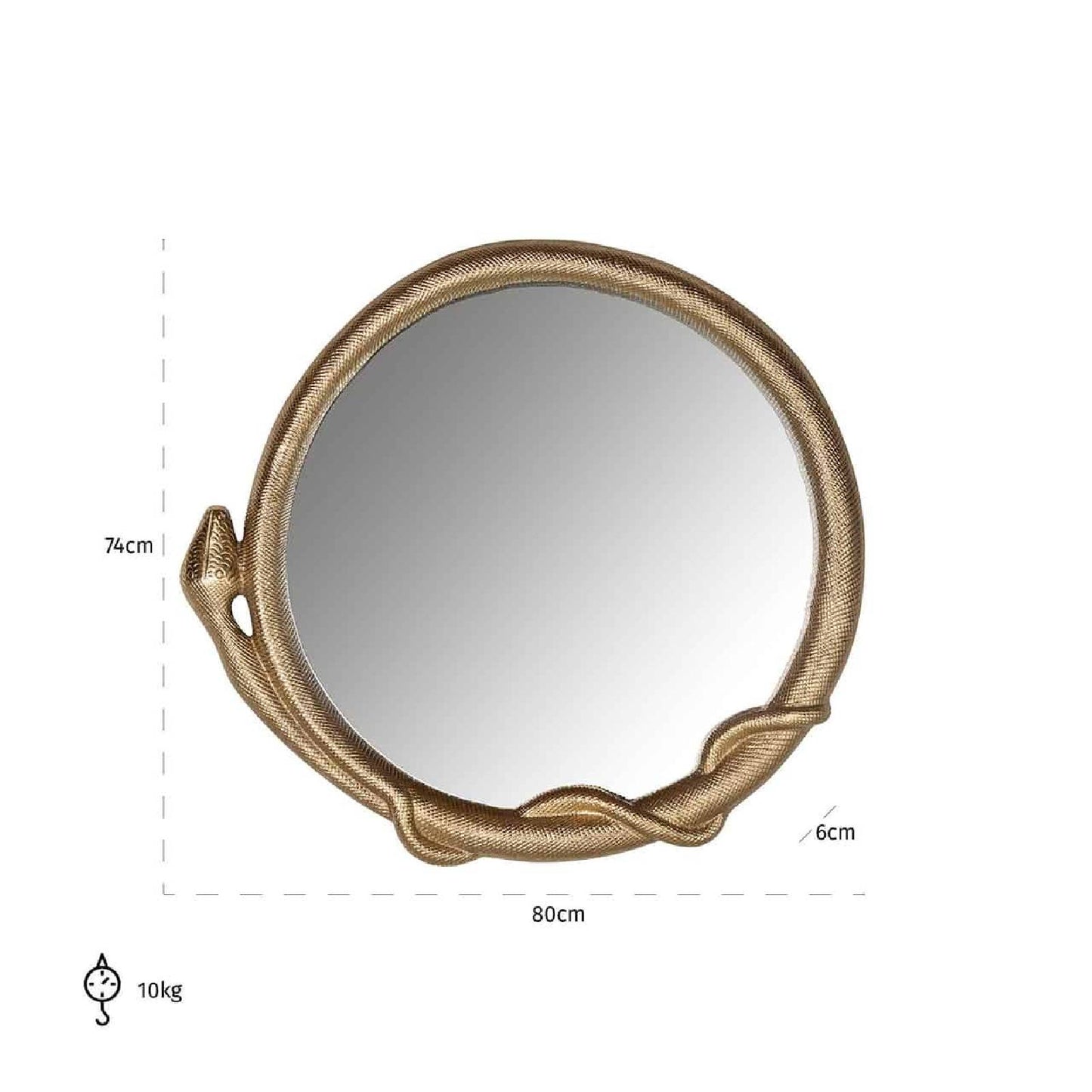 Miroir snake Fiona (or)