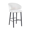 Chaise de bar Indigo en bouclé blanc avec design moderne